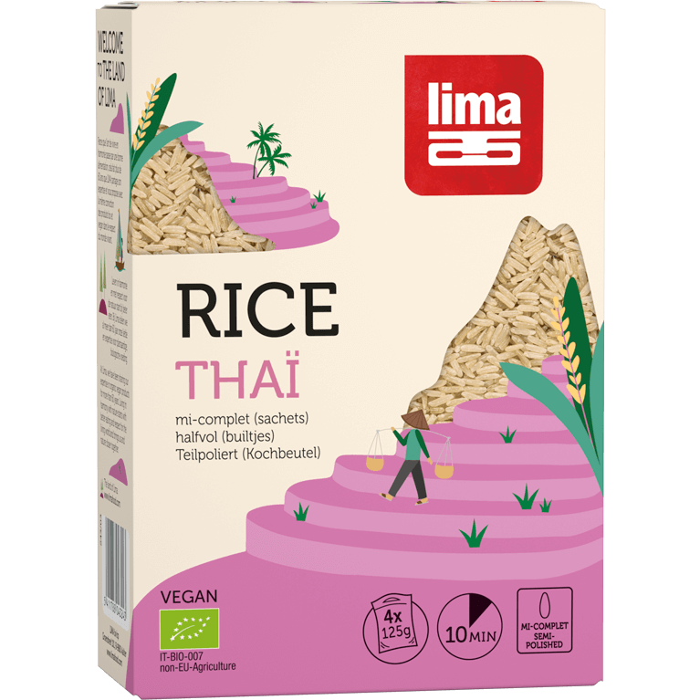 Rijst thaï halfvol – voorgekookt in kookbuiltjes