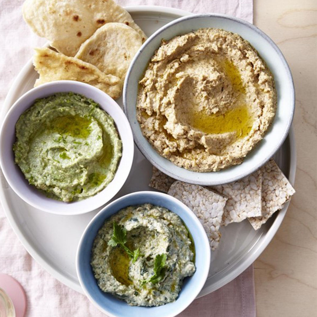 Trio van hummus