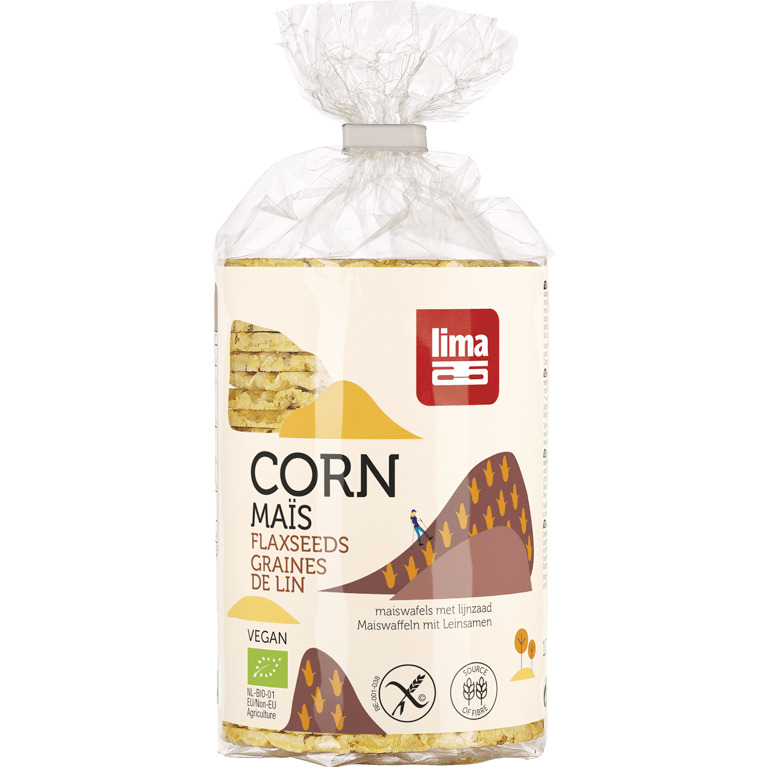 Corn cakes flax seeds thin round