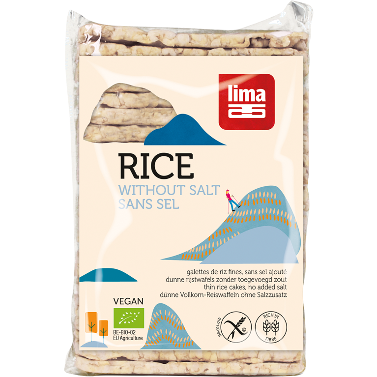 40122 288 Lima Land Rice Cake Zonder Zout Dun 130G Packshot